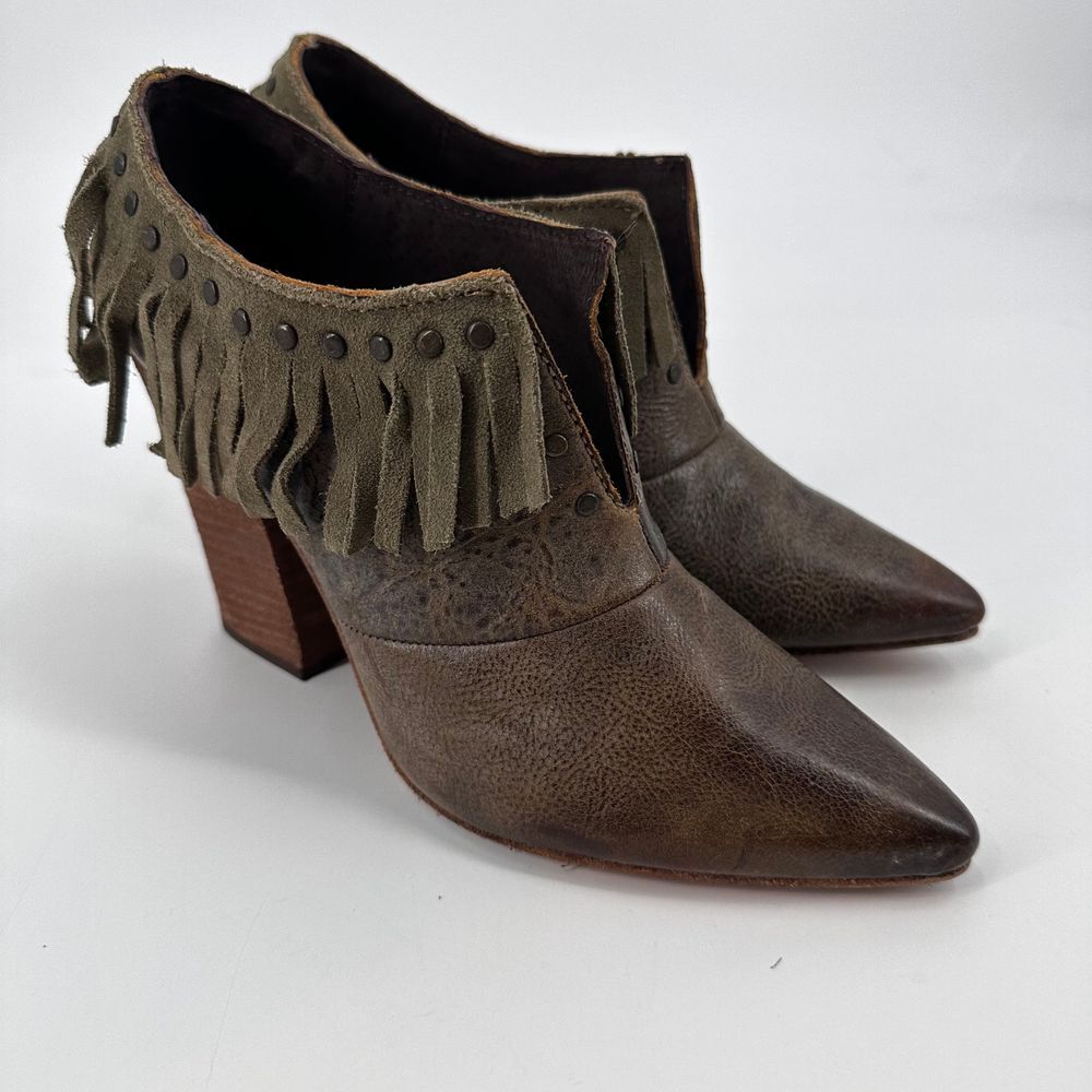 Fringed Brown Ankle Boots